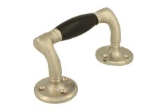 Pull handle 128mm with curve satin nickel ebony