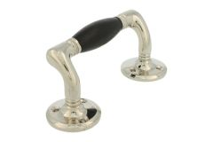 Pull handle 128mm with curve nickel ebony