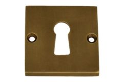 Square key rosette "Bauhaus" in antique brass