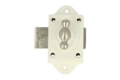 Lock for cabinet/window/door white with satin nickel Knob