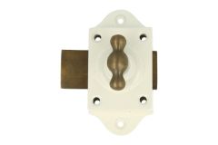 Lock for cabinet/window/door white with antique brass Knob