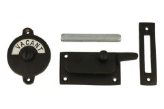 Vacant-Engaged door lock 70x39mm black powder coated