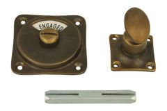 Vacant-Engaged turn and release spindle antique brass