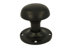 Door knob round brass black powder coated (1930)
