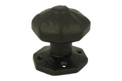 Door knob cast iron black powder coated