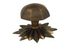Door knob with star rosette antique brass